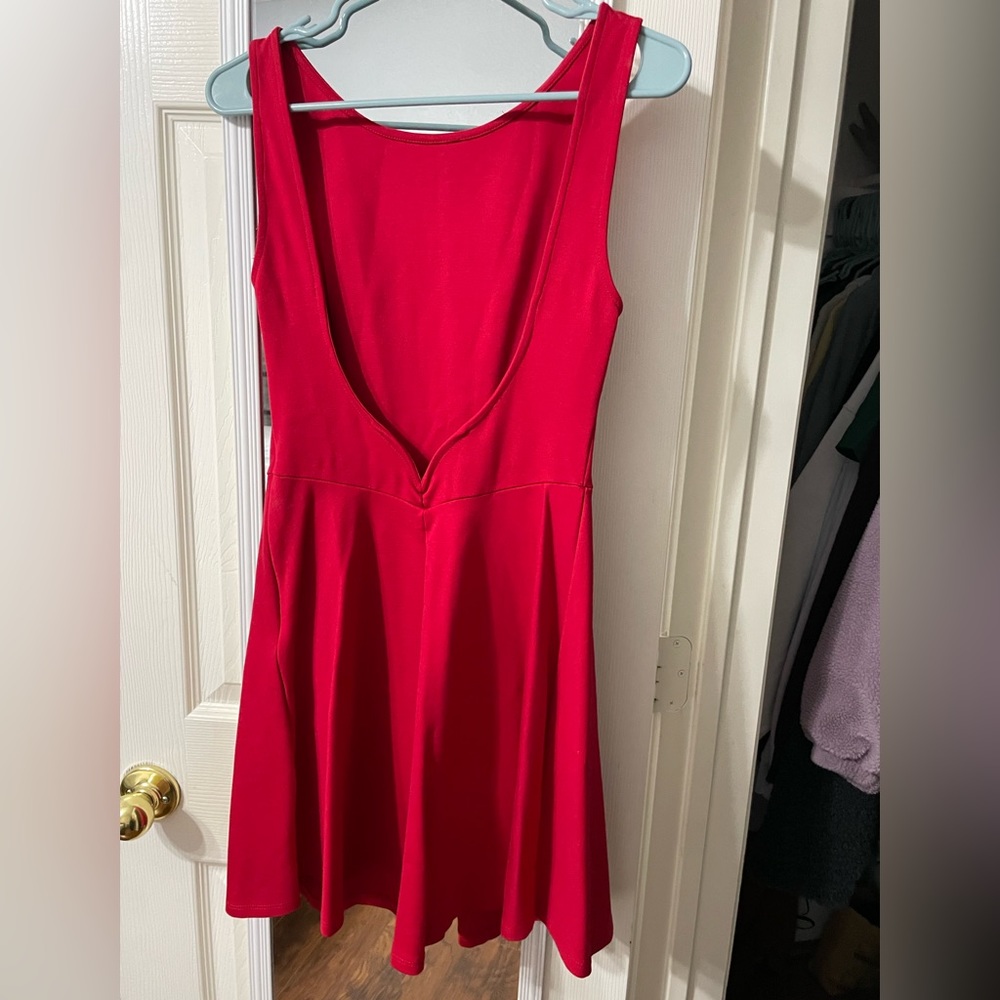 Lulus red open back dress